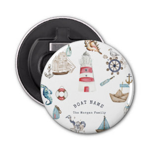 Watercolor Nautical Elements Sailor Bottle Opener