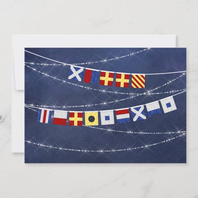 Watercolor Nautical Flag Merry Christmas Photo Holiday Card (Front)