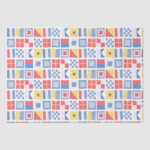 Watercolor Nautical Flags Maritime Sailing Shower Tissue Paper