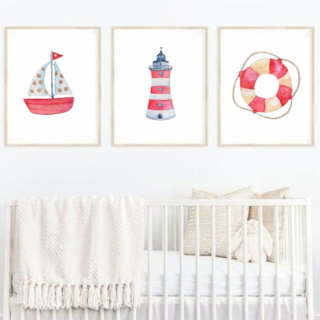 Watercolor Nautical Life Preserver Nursery decor  (Creator Uploaded)