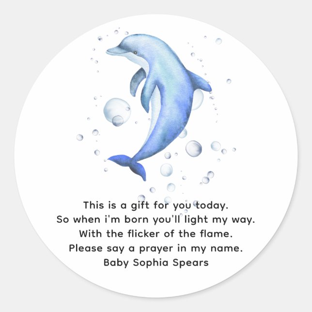 Watercolor nautical - prayer candle label (Front)