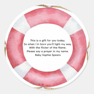 Watercolor nautical - prayer candle label