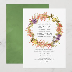 Watercolor Nautical Seaweed Wedding Invitation
