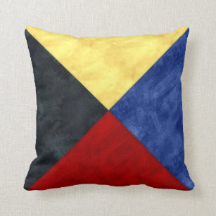 Watercolor Nautical Signal Maritime Flag Cushion