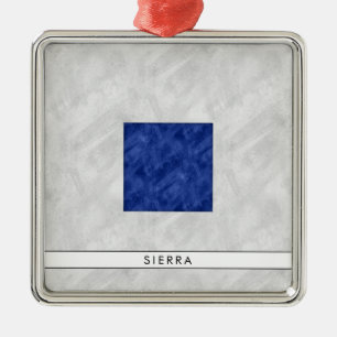 Watercolor Nautical Signal Maritime Flag Metal Tree Decoration