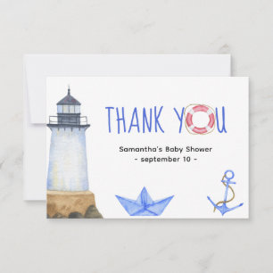 Watercolor nautical - thank you card
