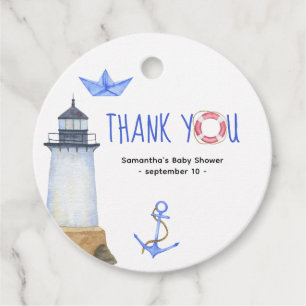 Watercolor nautical - thank you favour tags