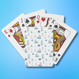 Watercolor Nautical Theme Playing Cards