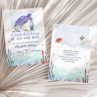 Watercolor Nautical Turtle Baby Shower