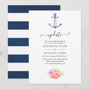Watercolor Nautical Wedding Update Invitation