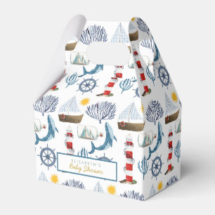 Watercolor Nautical Whale Baby Shower Favour Box