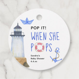 Watercolor nautical - when she pops favour tags