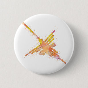 Watercolor Nazca Hummingbird 6 Cm Round Badge