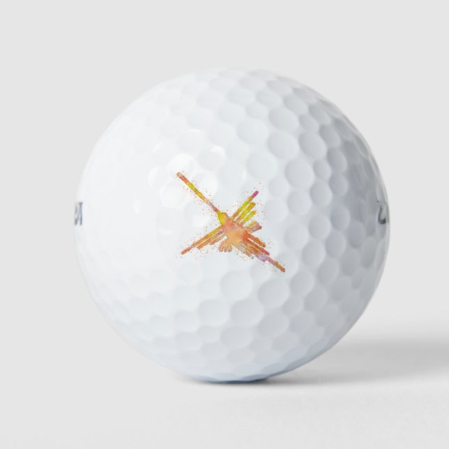 Watercolor Nazca Hummingbird Golf Balls (Front)