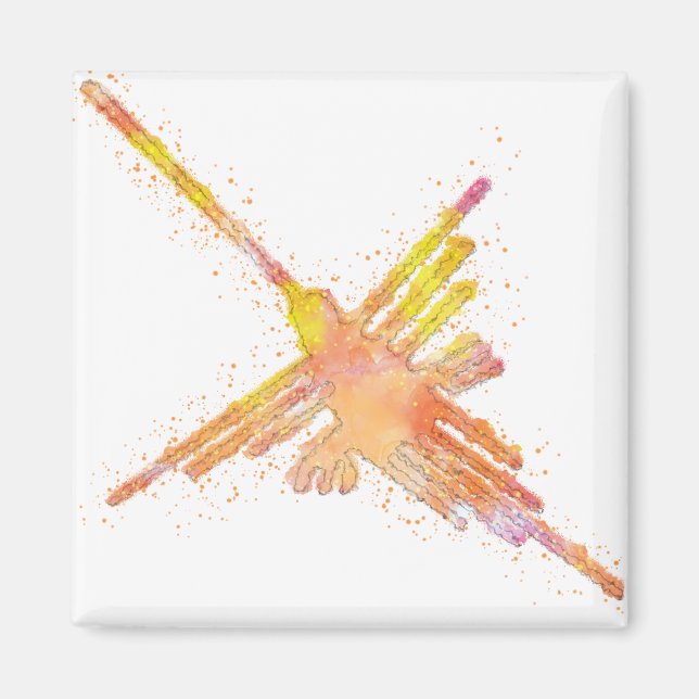 Watercolor Nazca Hummingbird Magnet (Front)