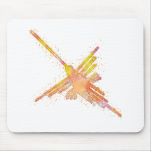 Watercolor Nazca Hummingbird Mouse Mat