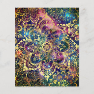 Watercolor nebula mandala gold flyer