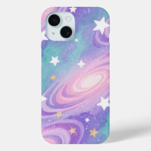 Watercolor Nebula Swirls Pattern design iPhone 15 Case