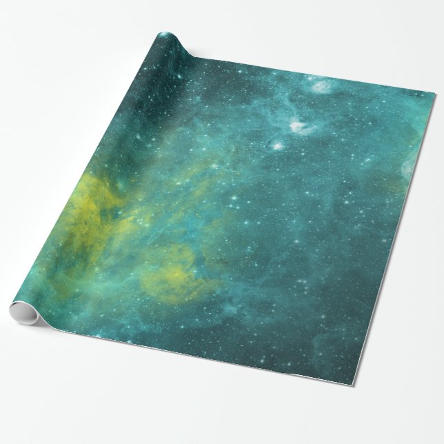 Watercolor Nebula Wrapping Paper (Unrolled)