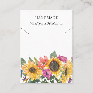 Watercolor Necklace Display    Sunflower Floral Business Card