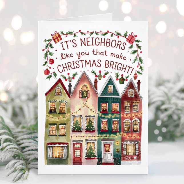 Watercolor Neighbourhood Neighbour Christmas Card (Creator Uploaded)