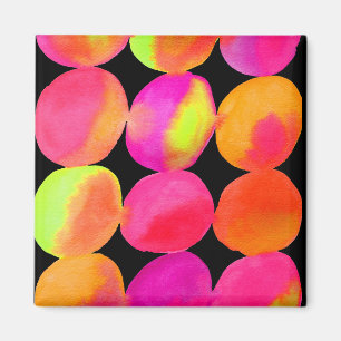 Watercolor neon circle pattern abstract art colour magnet
