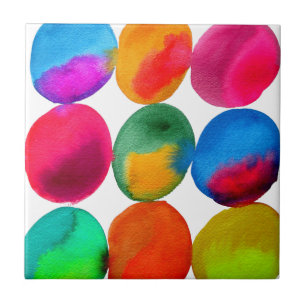 Watercolor neon pattern abstract art bright colour tile