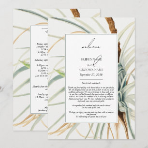 Watercolor Neutral Boho Wedding Itinerary Programme