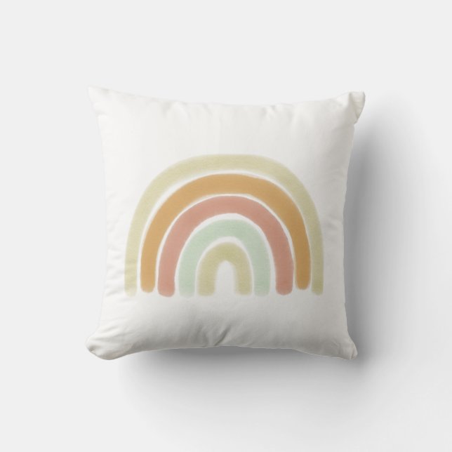 Watercolor Neutral Rainbow Cushion (Front)