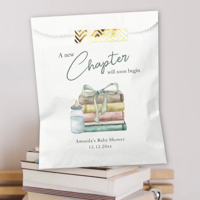 Watercolor New Chapter Baby Shower Favour Bags (Creator Uploaded)