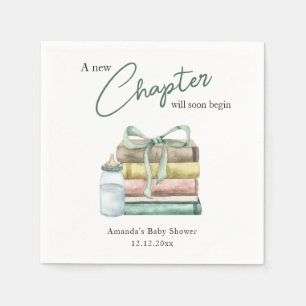 Watercolor New Chapter Baby Shower Napkin