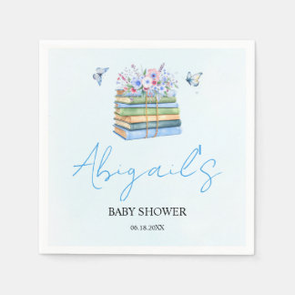 Watercolor New Chapter Begins baby boy shower Napkin