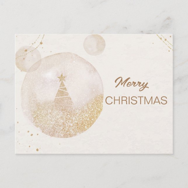 Watercolor New Year's Pastel Elegance Holiday Postcard (Front)