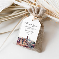 Watercolor New York City Skyline Favour Thank You