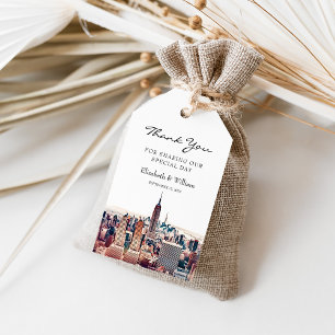 Watercolor New York City Skyline Favour Thank You Gift Tags