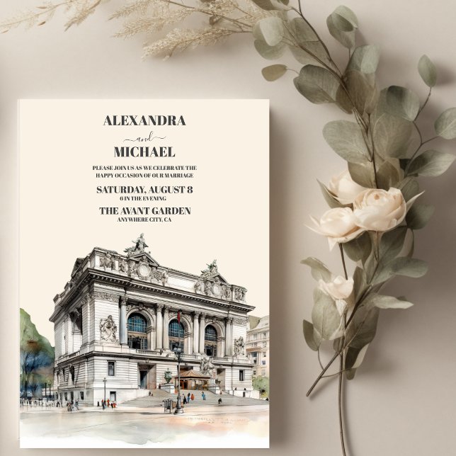 Watercolor New York Destination Wedding Invitation (Creator Uploaded)