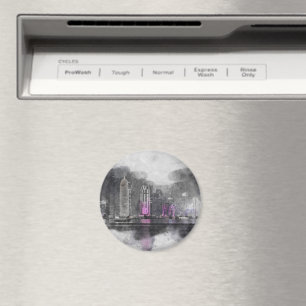 Watercolor night Qatar Magnet