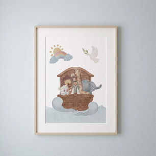 watercolor Noah's ark poster