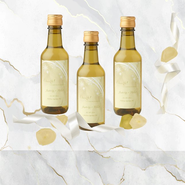 Watercolor Noelle Gold Mini  Wine Label (Creator Uploaded)