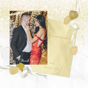 Watercolor Noelle Gold Thank You Card