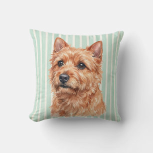 Watercolor Norwich Terrier Decorative Pillow Cover