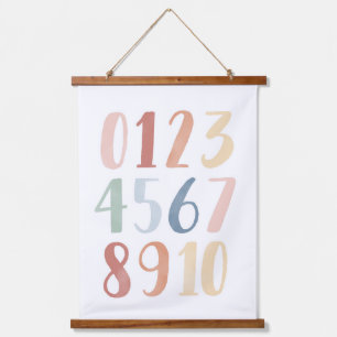 Watercolor Numbers through 10 Classroom Hanging Tapestry