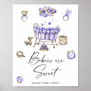 Watercolor nursery - babies are sweet poster