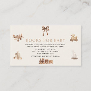 Watercolor Nursery beige toys baby shower books f Enclosure Card
