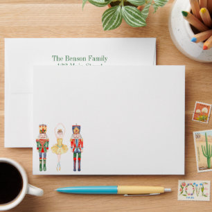 Watercolor Nutcracker Ballet Christmas Envelope