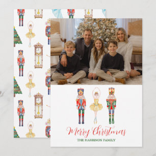 Watercolor Nutcracker Ballet Christmas Holiday Card
