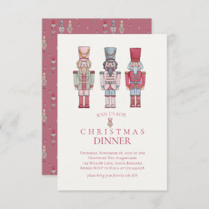 watercolor nutcracker Christmas dinner invitation