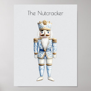 Watercolor Nutcracker Christmas Poster