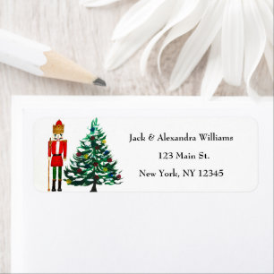 Watercolor Nutcracker Christmas Return Address