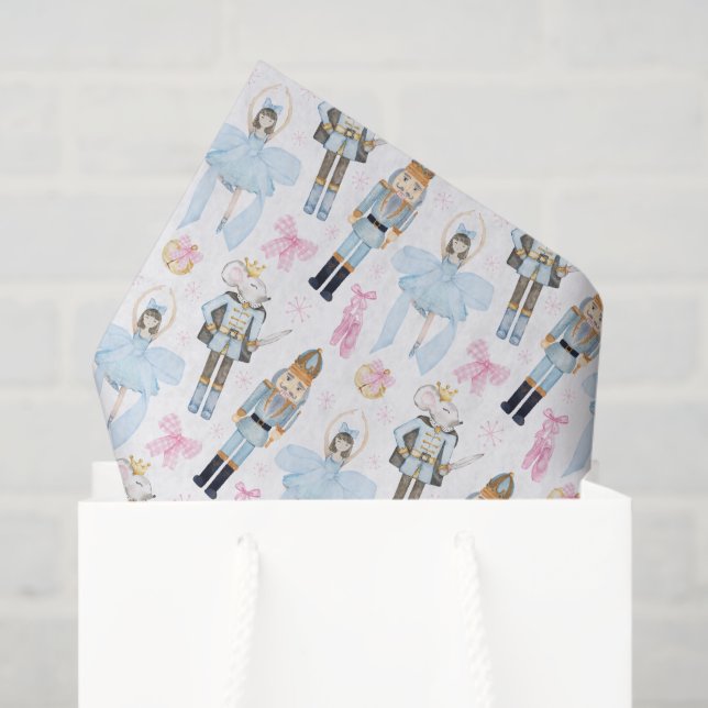 Watercolor Nutcracker Christmas Tissue Paper (Gift Bag)